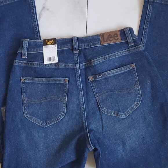 Women's Lee Barely Boot Leg Cropped Boot Cut High Rise Relaxed Fit Denim Jeans - Picture 8 of 15